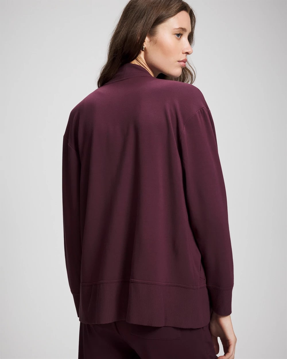 MERLOT Ultrasoft Fleece Relaxed Button Up Cardigan