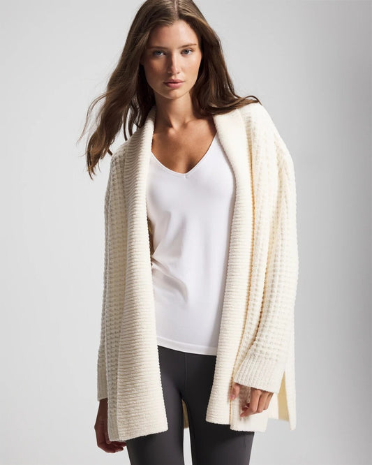IVORY Textured Cardigan Sweater