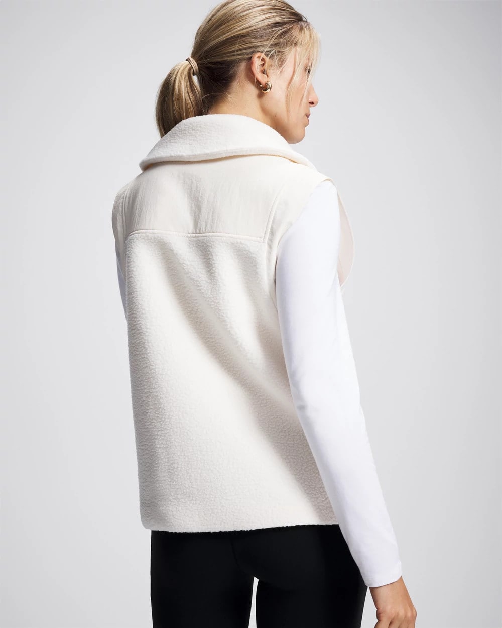 IVORY Sherpa Zip Up Vest