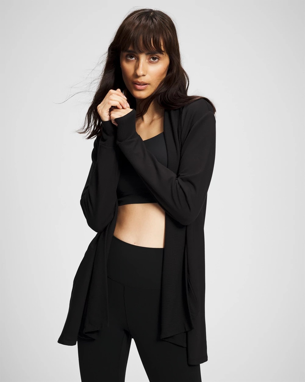BLACK Ultrasoft Fleece Cardigan