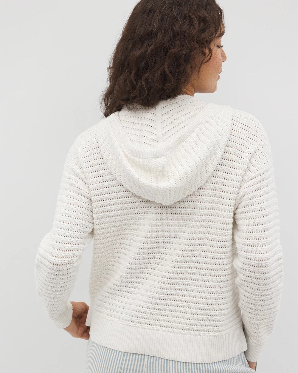 SALT MIST Cotton Open Stitch Hoodie