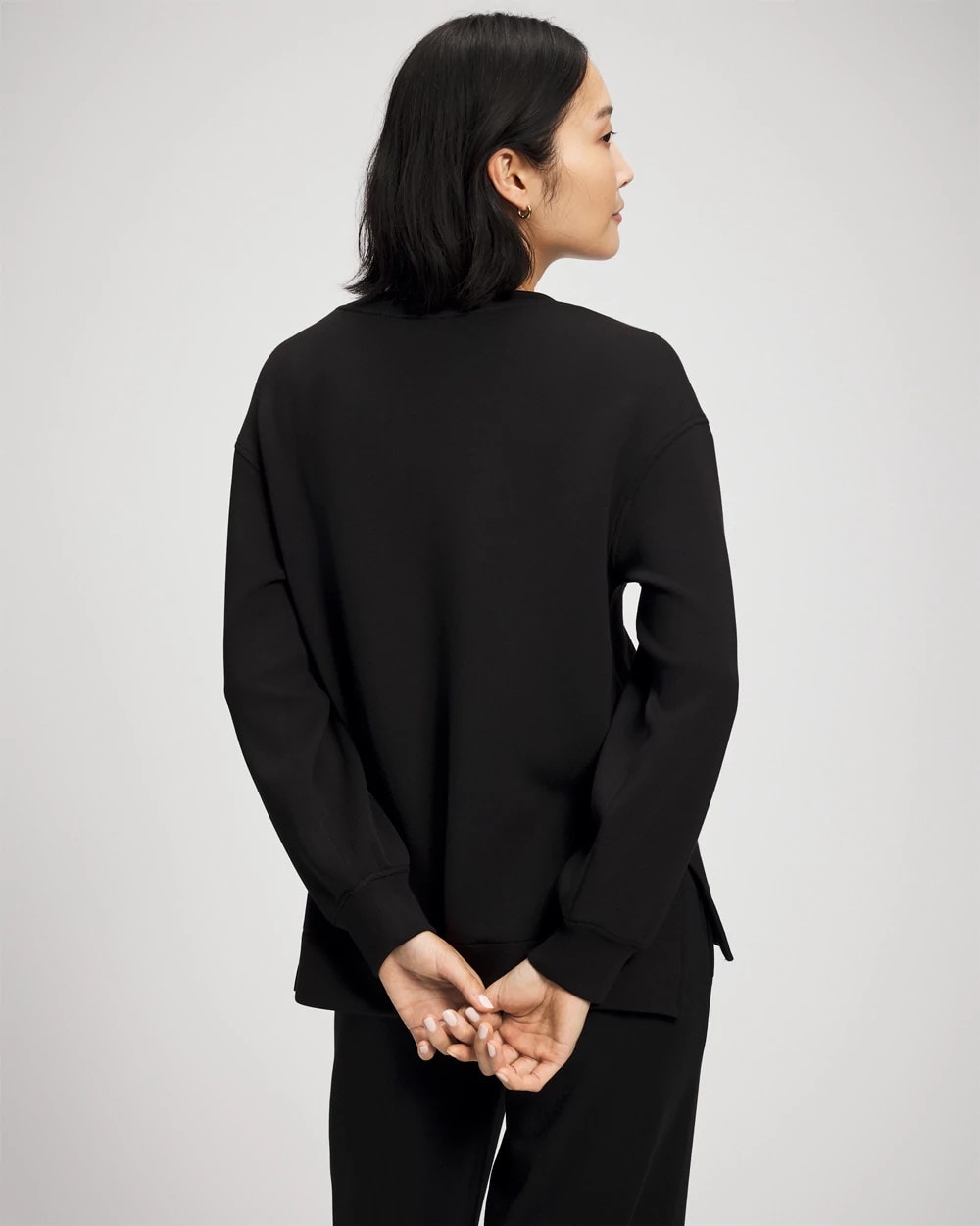 BLACK Modern Modal Crewneck Sweatshirt