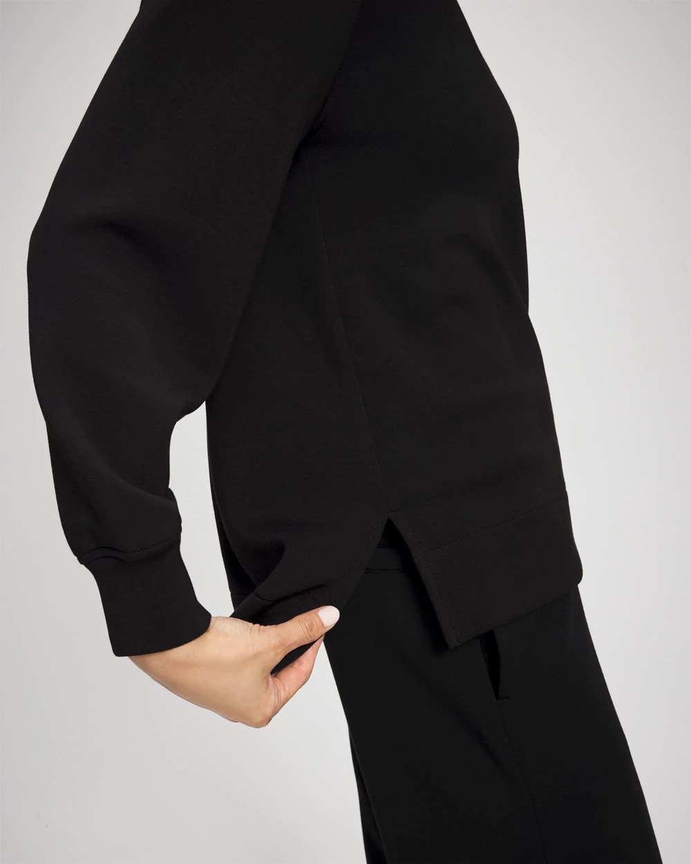BLACK Modern Modal Crewneck Sweatshirt