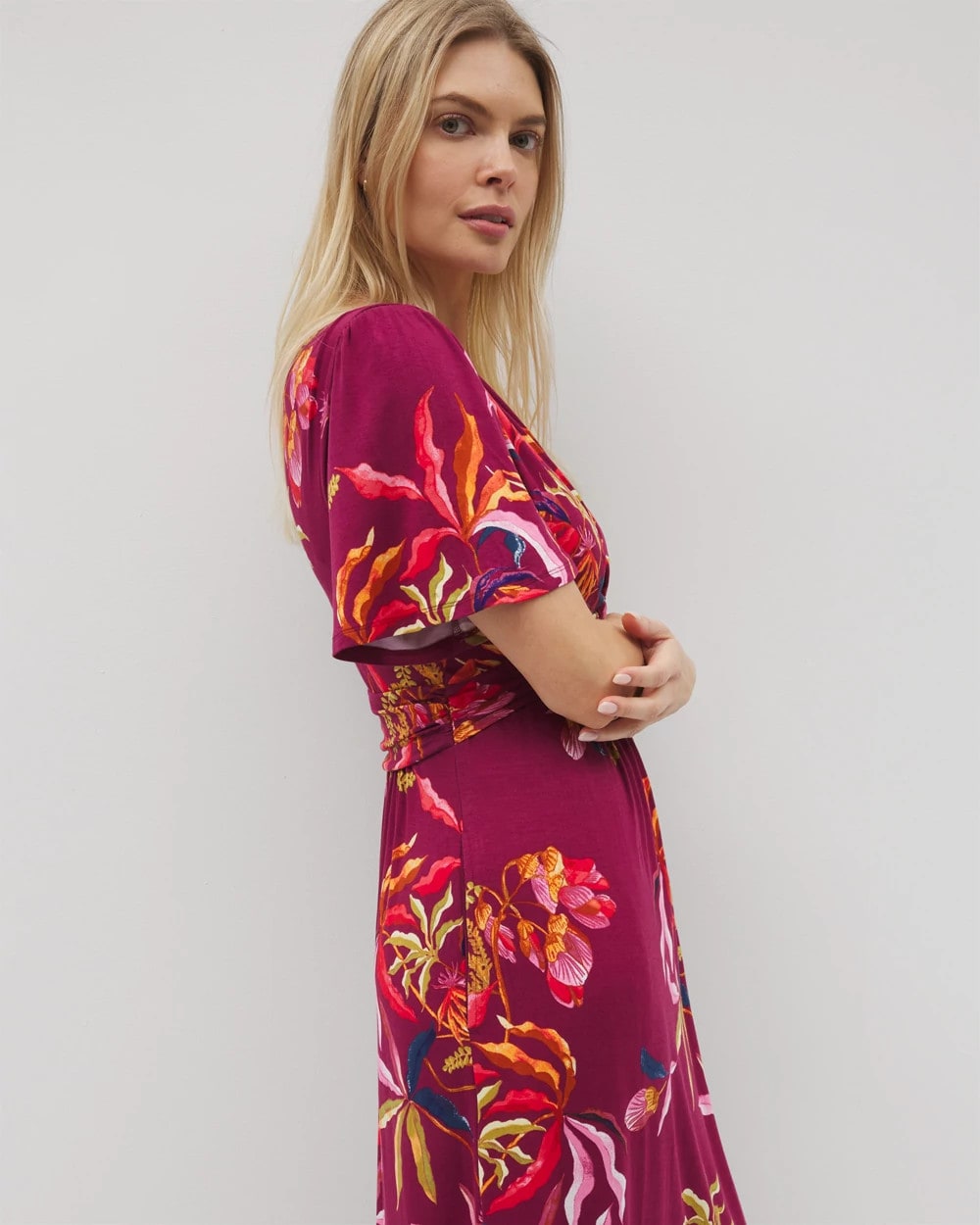 SUNRISE FLORA RED BEAUTY Pamilla Midi Bra Dress