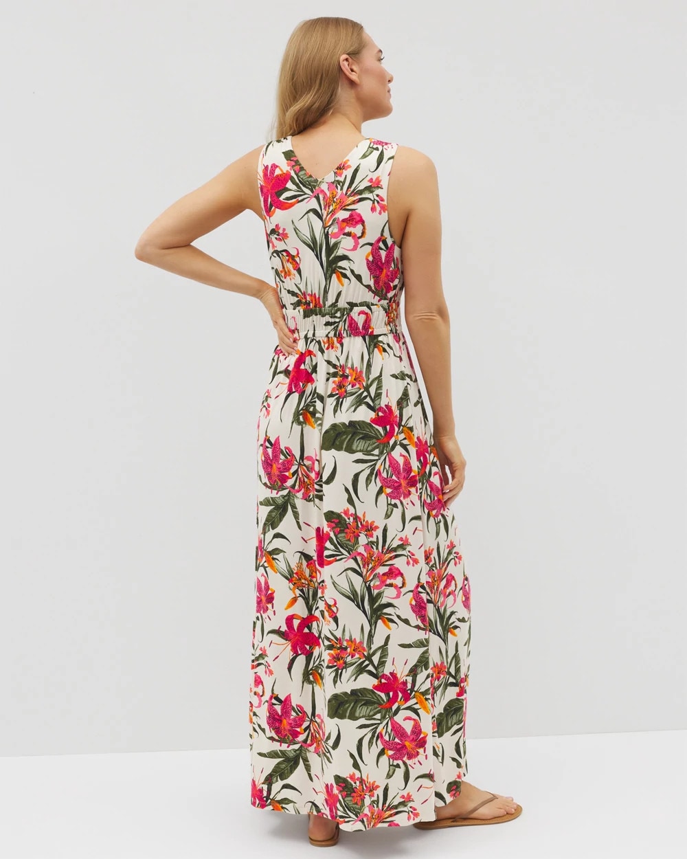 LE TIGRE TROPIC PARCHMENT Riviera Surplice Maxi Bra Dress