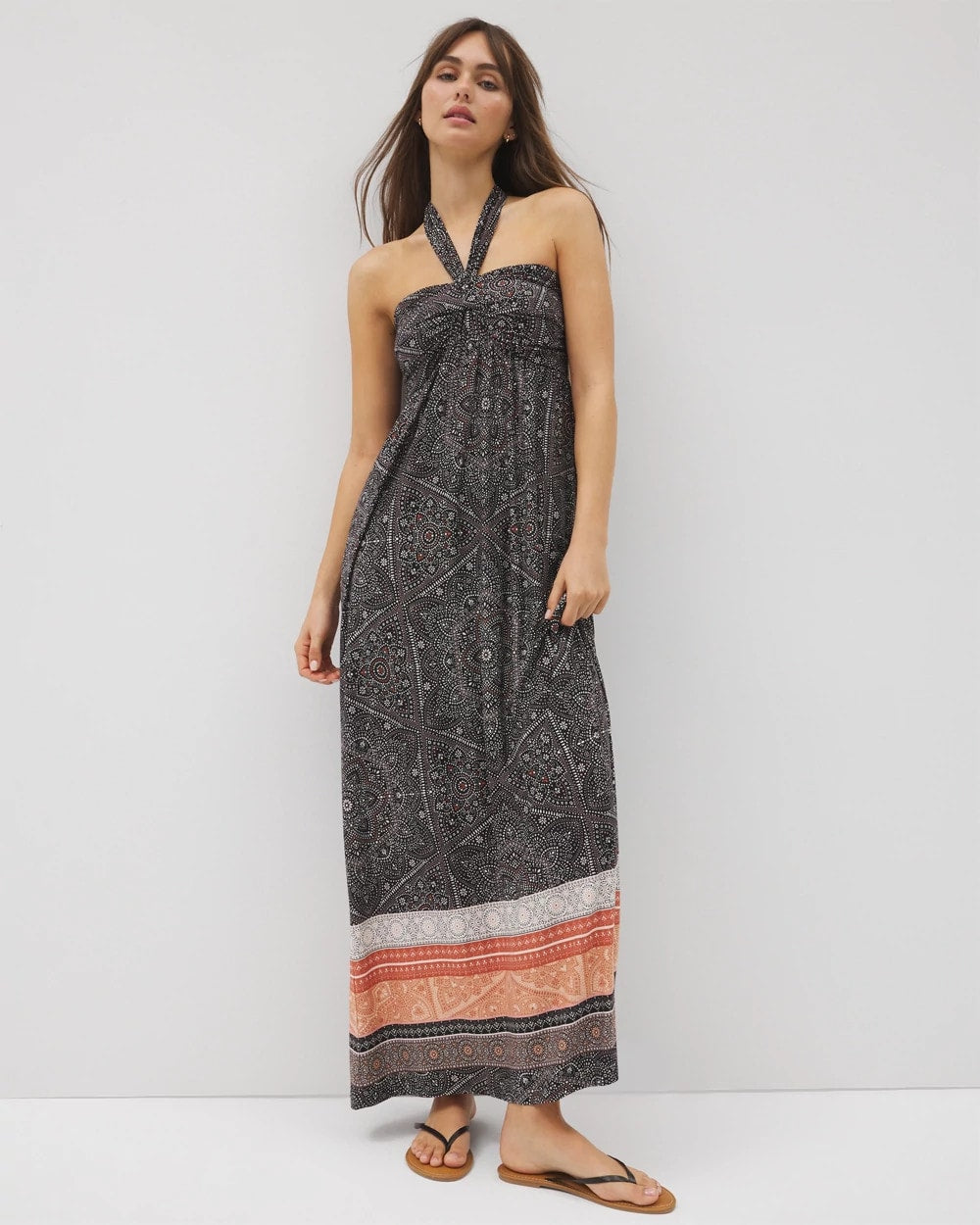 POINTILLISM BORDER BLK Retreat Maxi Bra Dress