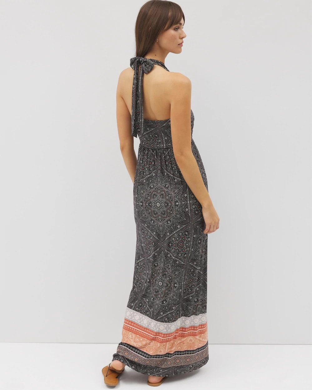POINTILLISM BORDER BLK Retreat Maxi Bra Dress