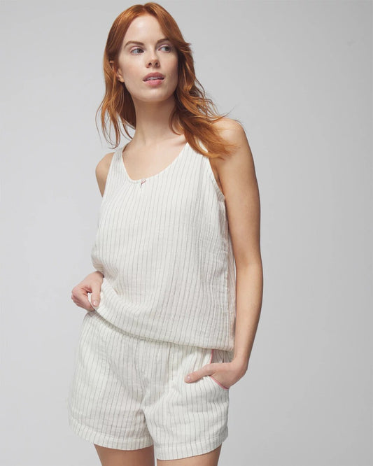 DBL CLOTH BW STRIPE Pajama Shorts