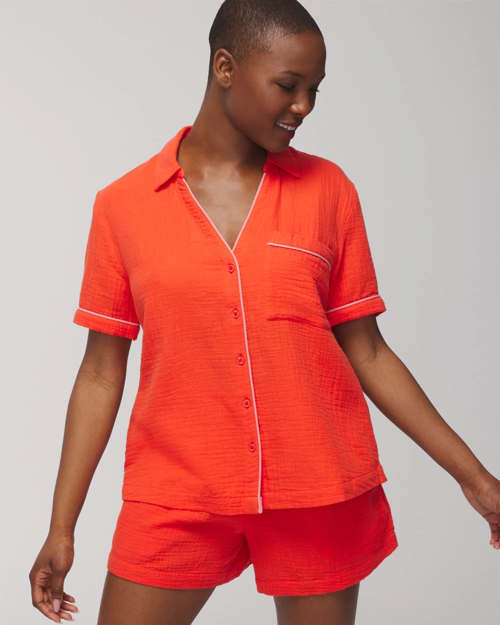 ISLAND GUAVA Short-Sleeve Pajama Top