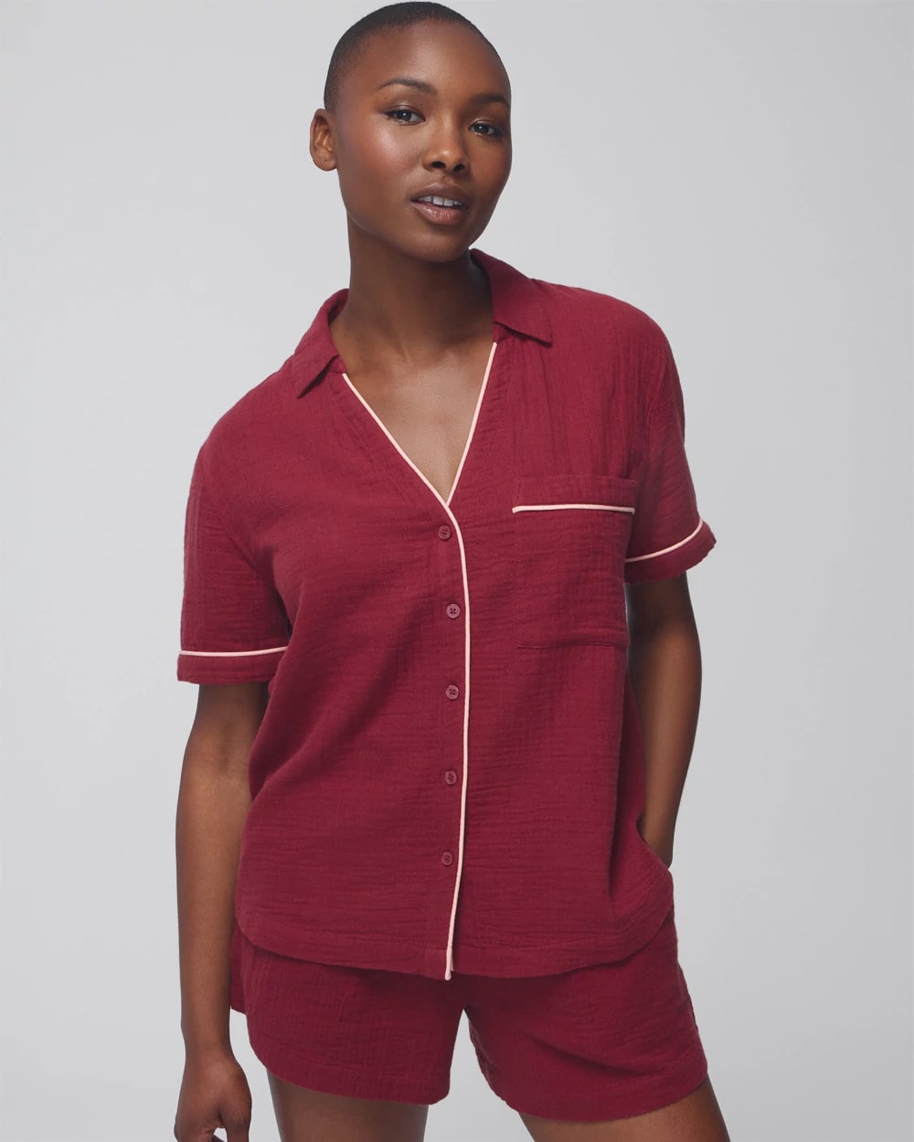 VERMILLION Short-Sleeve Pajama Top