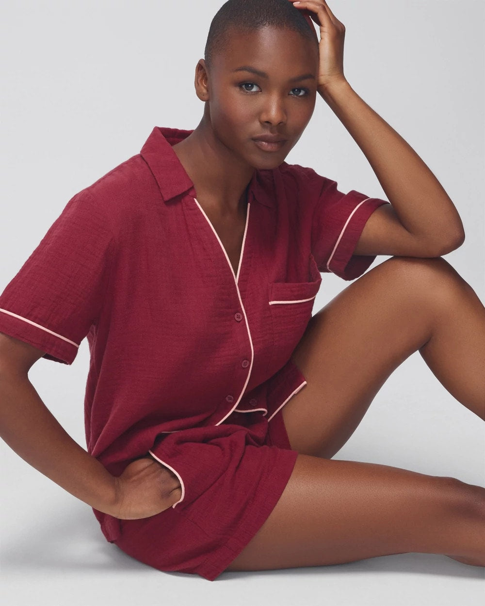 VERMILLION Short-Sleeve Pajama Top