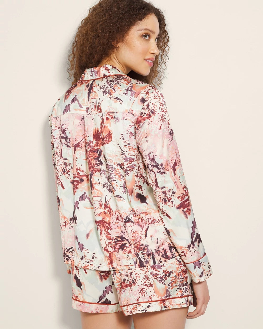 WALK IN THE PARK M CHAMP Long-Sleeve Notch Collar Pajama Top