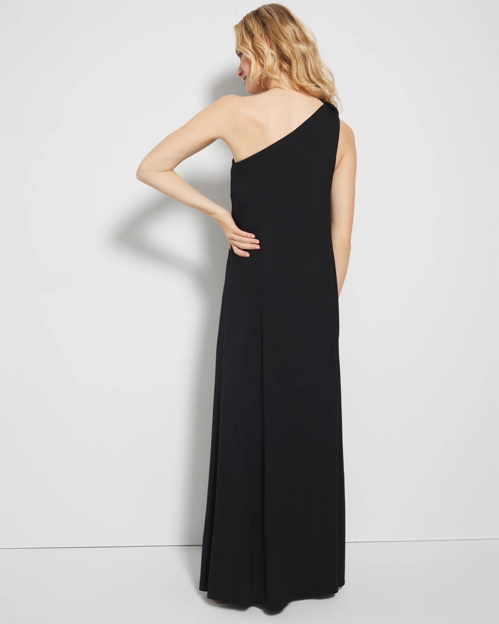 BLACK One-Shoulder Maxi Bra Dress