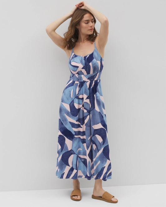 TROPICAL BREEZE GRAND SKY Soft Jersey Paradiso Midi Bra Dress