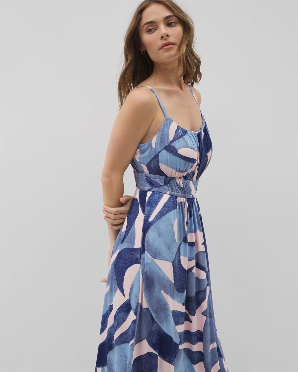 TROPICAL BREEZE GRAND SKY Soft Jersey Paradiso Midi Bra Dress