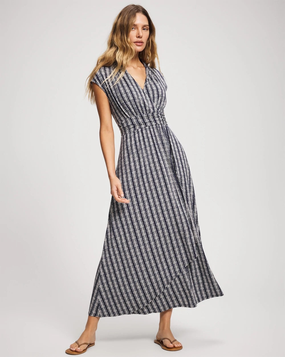 BELLE STRIPE NAVY Serenity Maxi Bra Dress