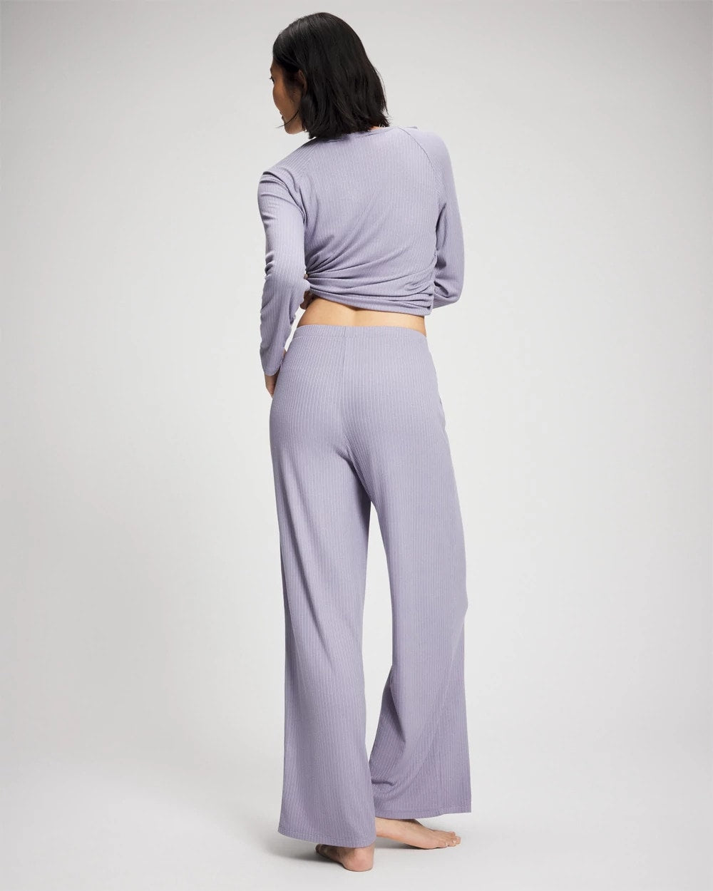 LAVENDER CLOUD Pointelle Wide Leg Pajama Pant