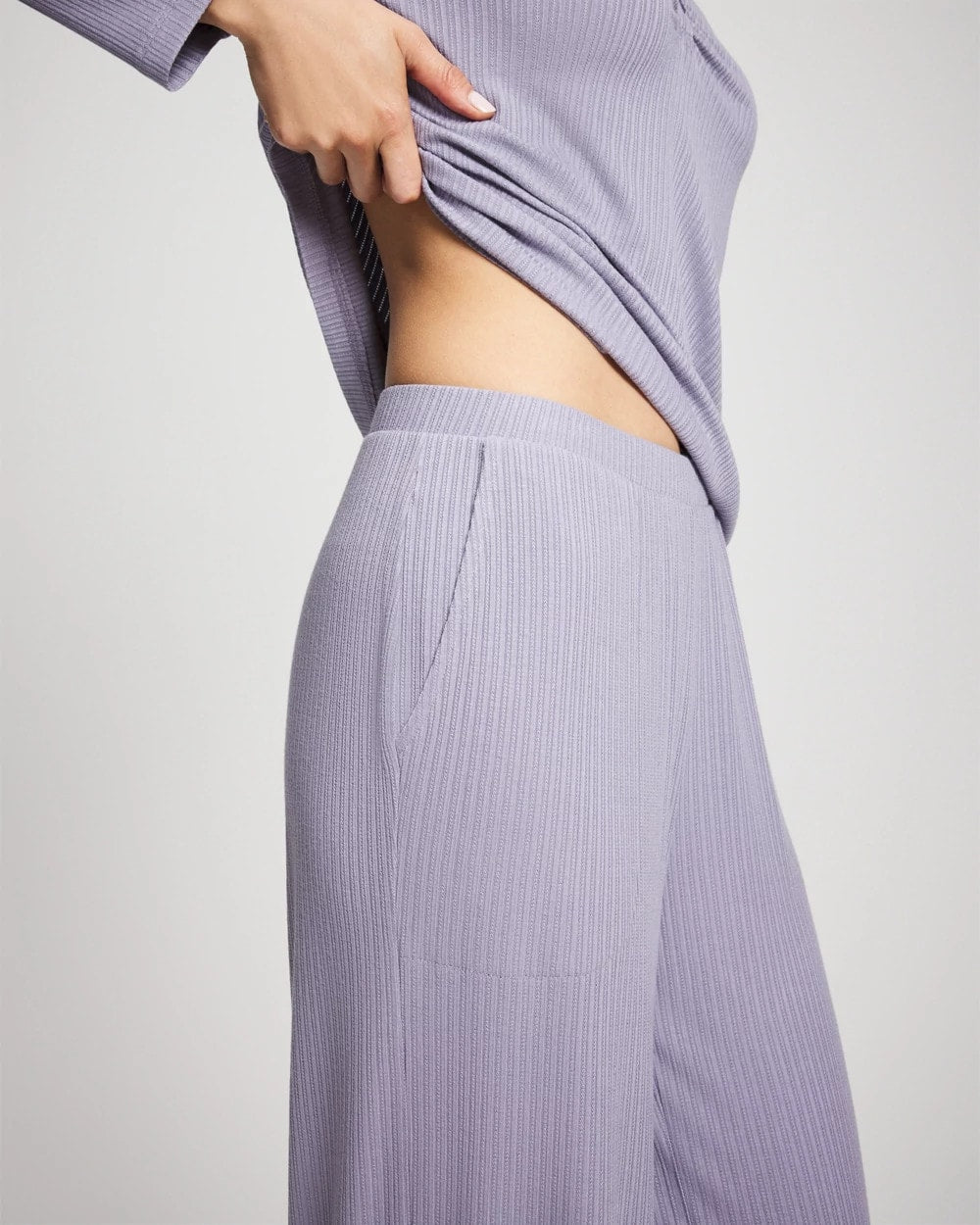 LAVENDER CLOUD Pointelle Wide Leg Pajama Pant