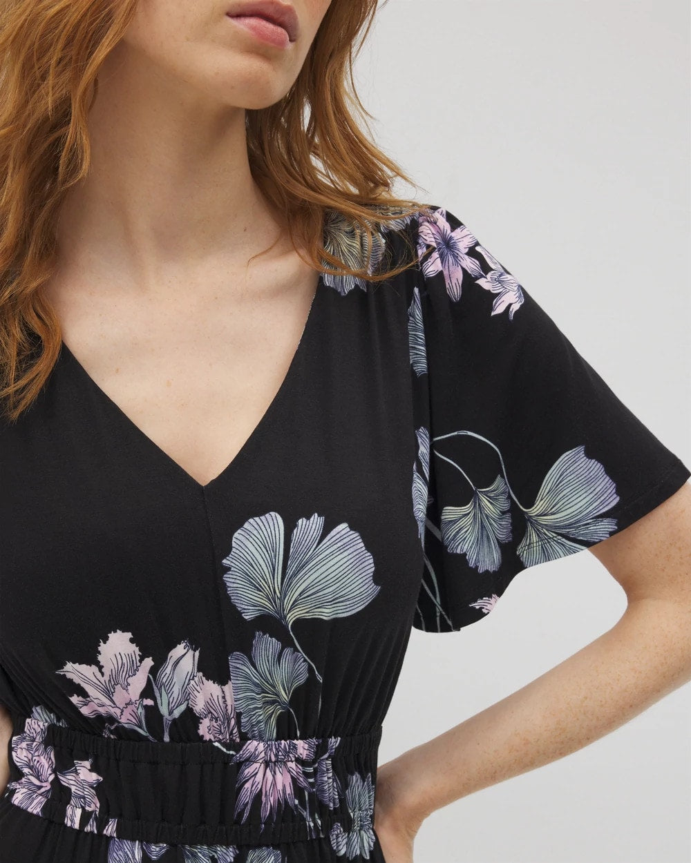 FLORAL HAVEN BLACK Oasis Midi Bra Dress