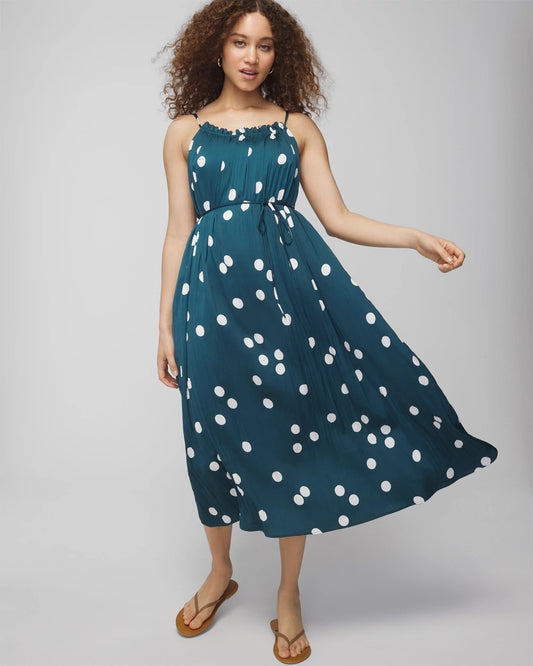 BELLE DOT DARK HARBOUR Pleated Tie Midi Bra Dress