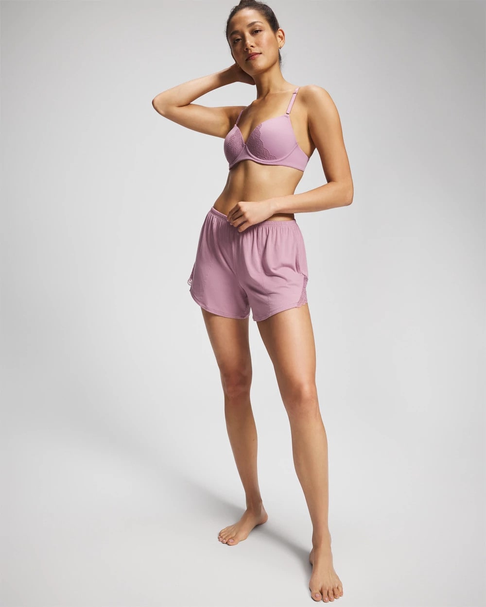 LILAC WINE Lace Trim Pajama Short