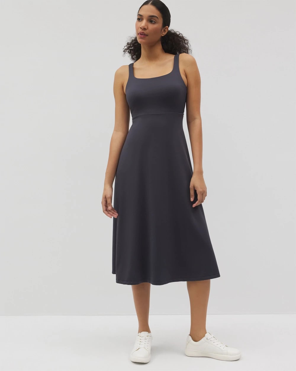 POLAR NIGHT Lounge Square Neck Midi Dress