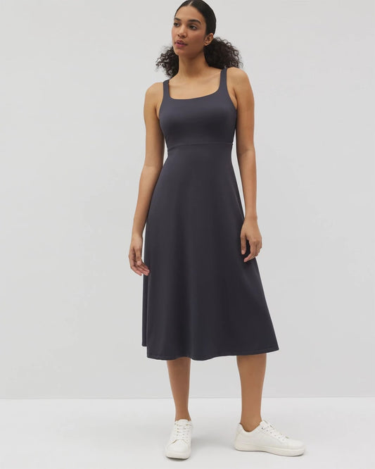 POLAR NIGHT Lounge Square Neck Midi Dress