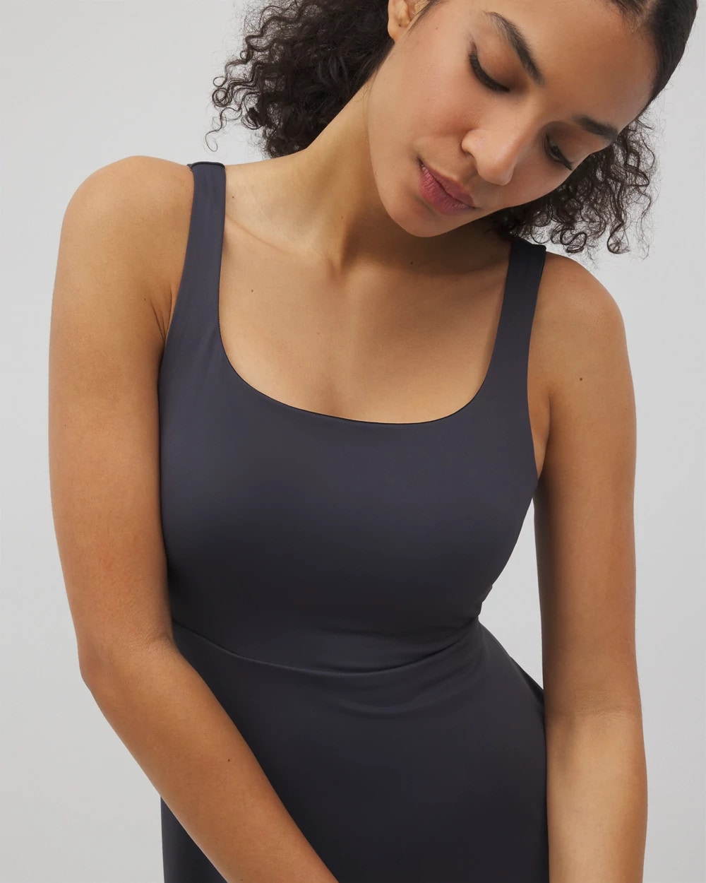 POLAR NIGHT Lounge Square Neck Midi Dress