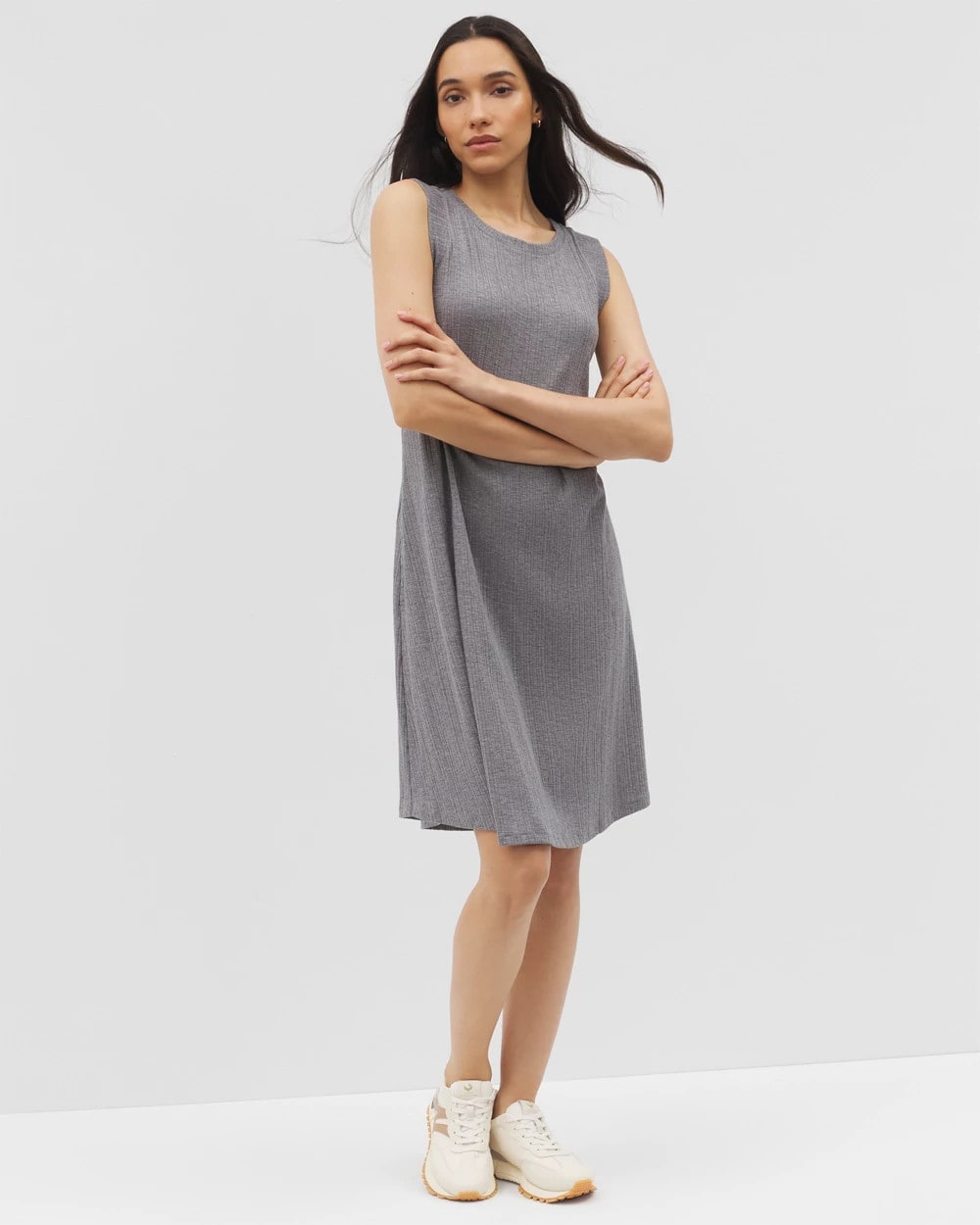 HEATHER CHARCOAL Rib Lounge Short Dress