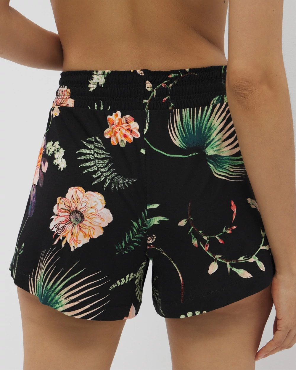 PARADISE PLUMES BLACK Pajama Shorts