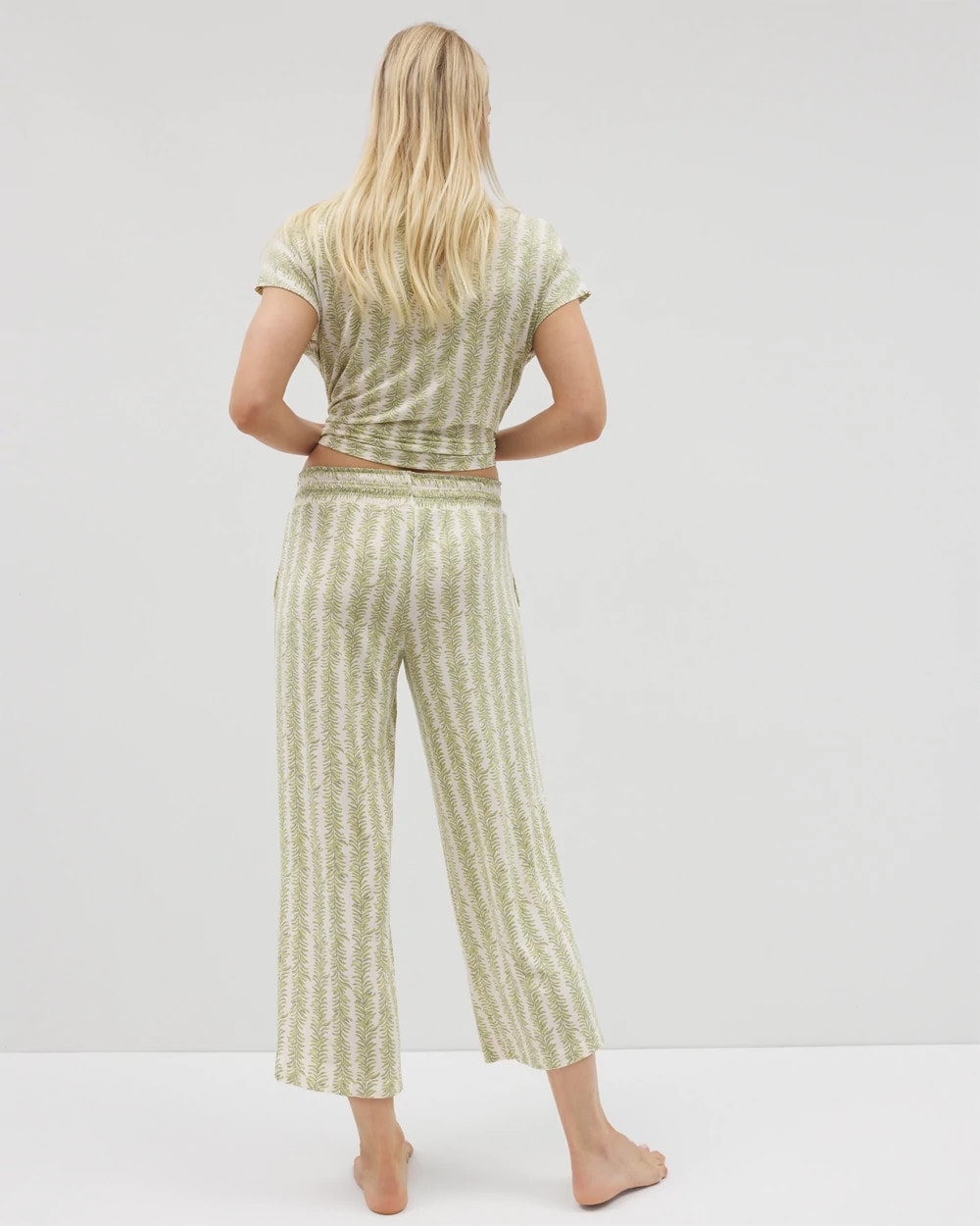 CHILL STRIPE CHAMPAGNE Cropped Pajama Pants