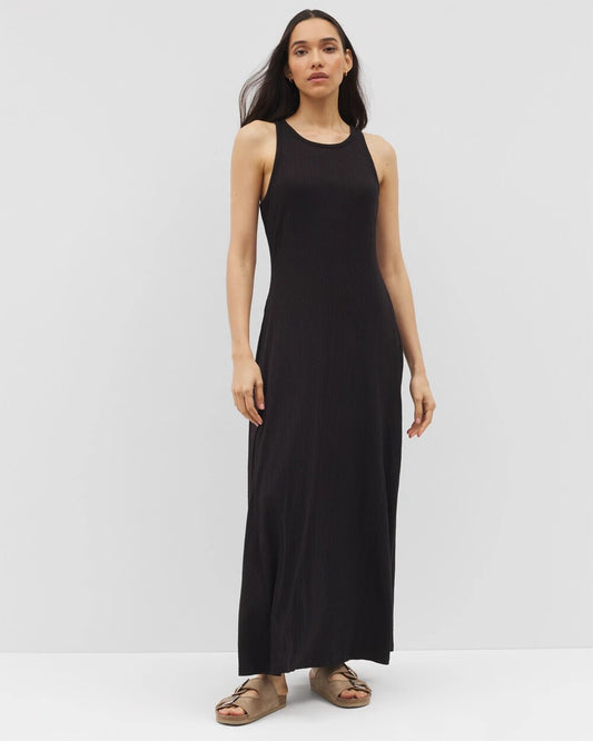 BLACK High-Neck Lounge Dress