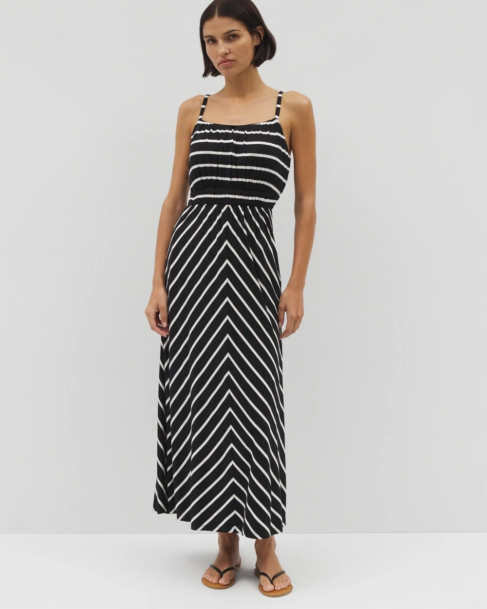 FUNDAMENTAL BLACK COCO Soft Jersey Paradiso Midi Bra Dress