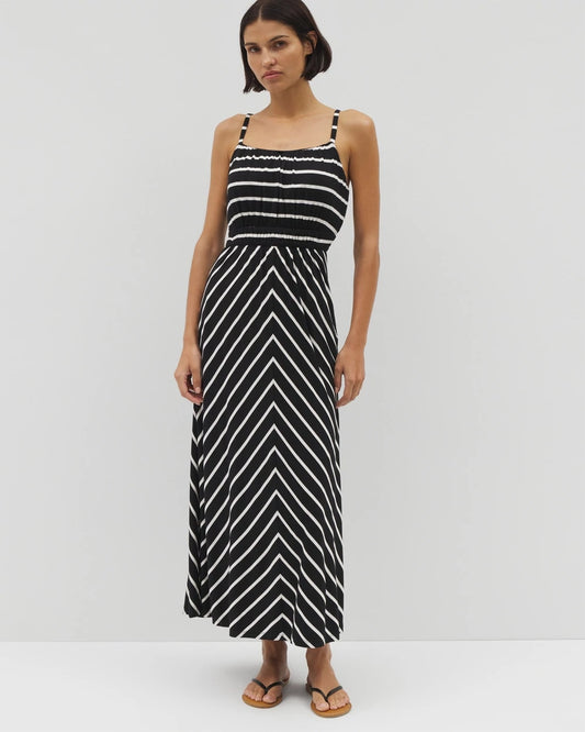 FUNDAMENTAL BLACK COCO Soft Jersey Paradiso Midi Bra Dress