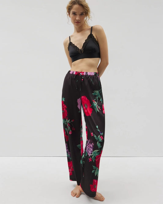 RHAPSODY FLORA G BLACK Printed Pajama Pants