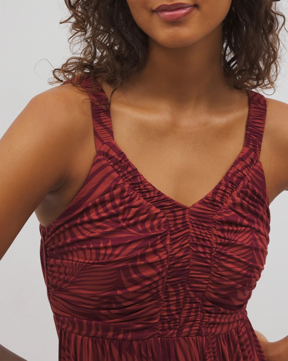 PEACEFUL PALMS MID VELVET Cabana Midi Bra Dress