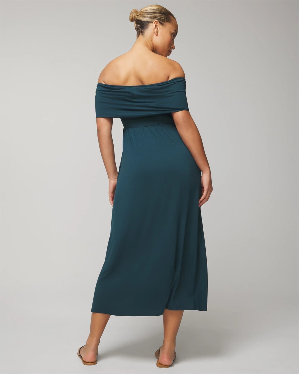 DARK HARBOUR Off-The-Shoulder Midi Bra Dress