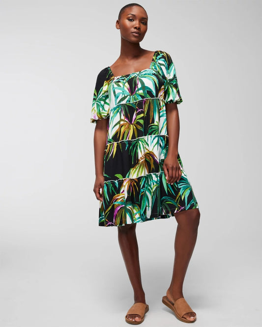 BUNGALOW PALMS COCONUT Tiered Short Bra Dress