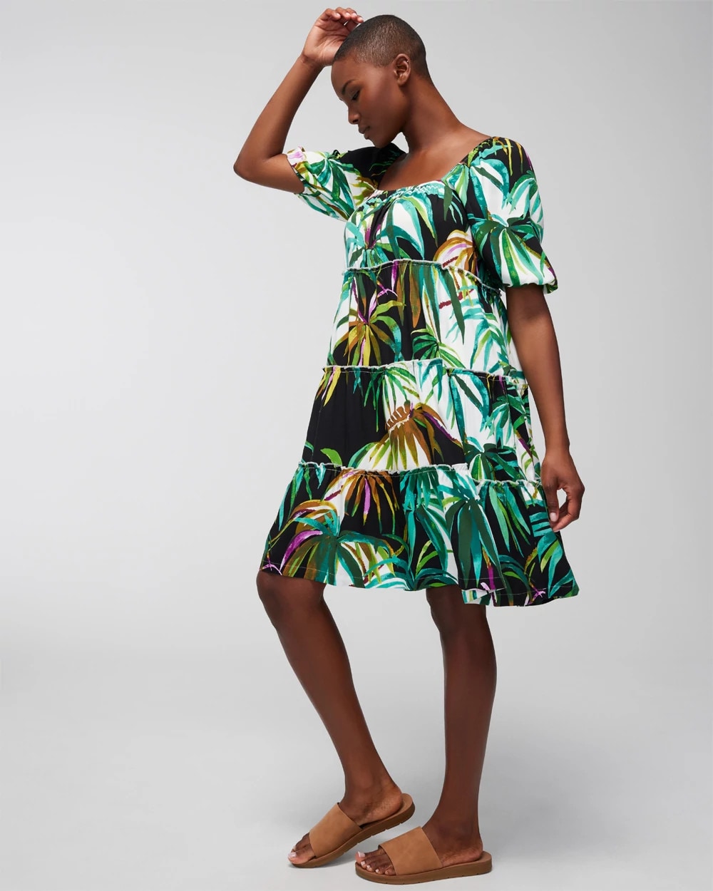 BUNGALOW PALMS COCONUT Tiered Short Bra Dress
