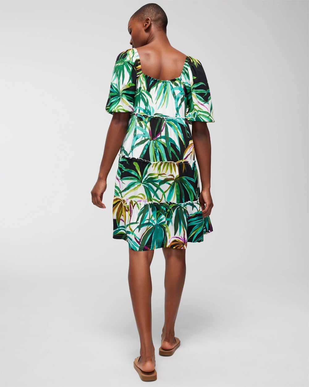 BUNGALOW PALMS COCONUT Tiered Short Bra Dress