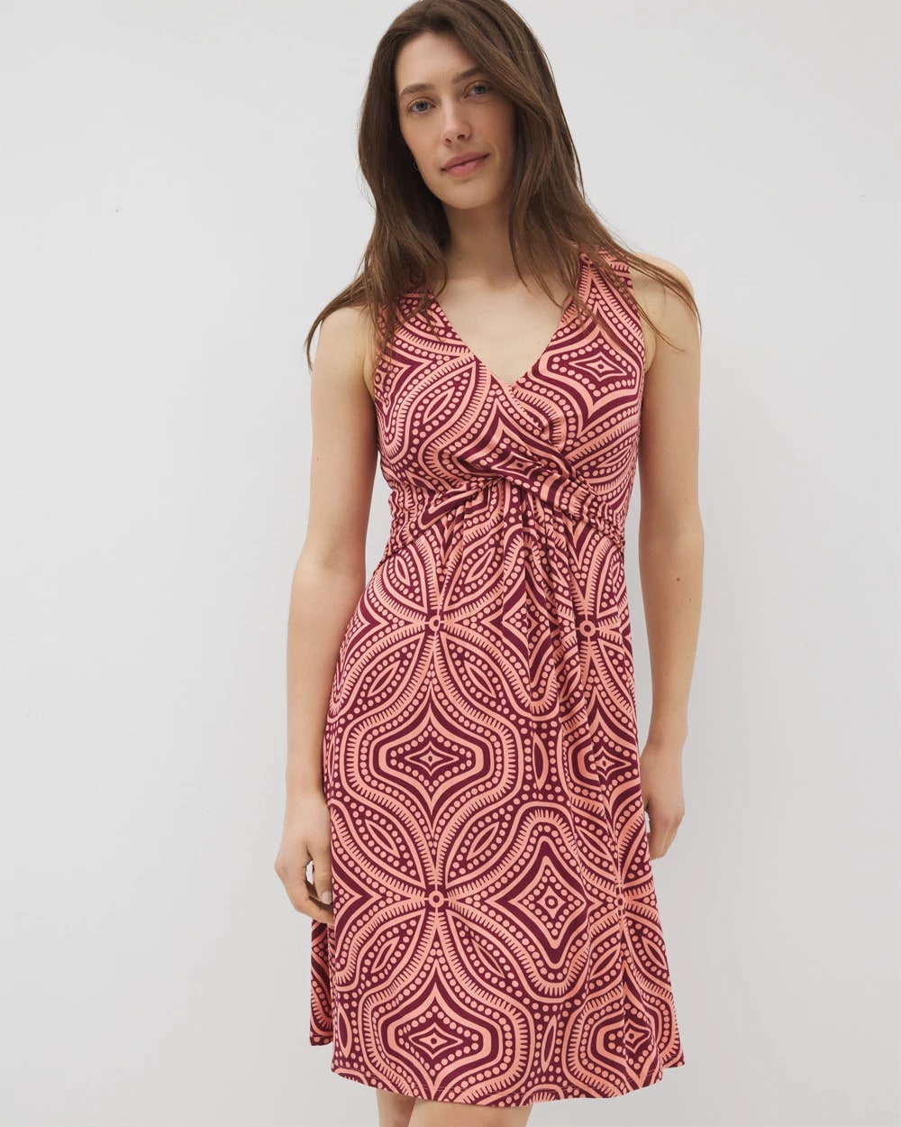 GOA GEO GRAND VELVET PLUM V-Neck Short Bra Dress