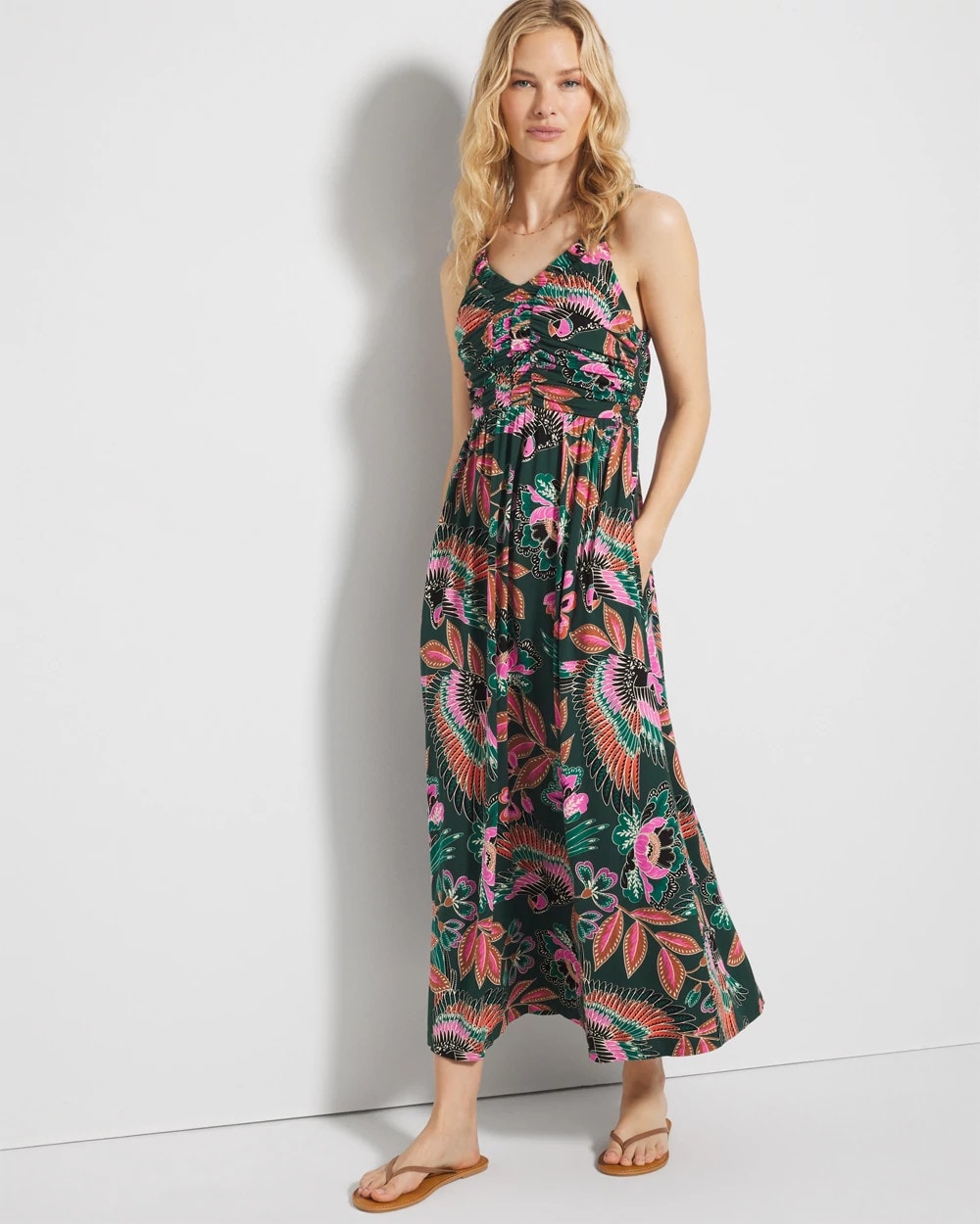 PARROT-ISE LUSH EMERALD Midi Bra Dress
