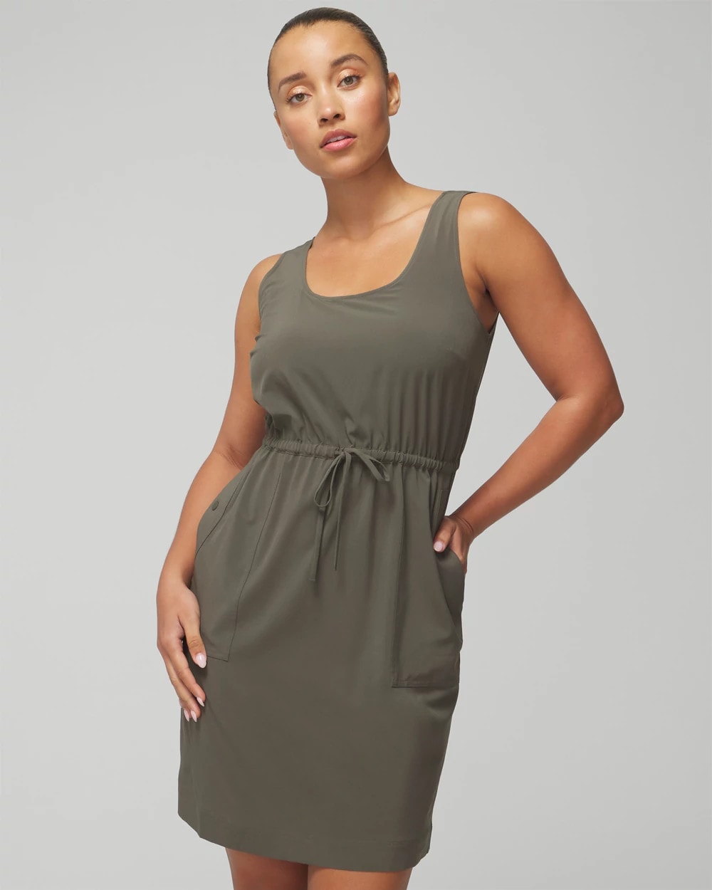 DARK GRAY OLIVE Tank Cargo Dress
