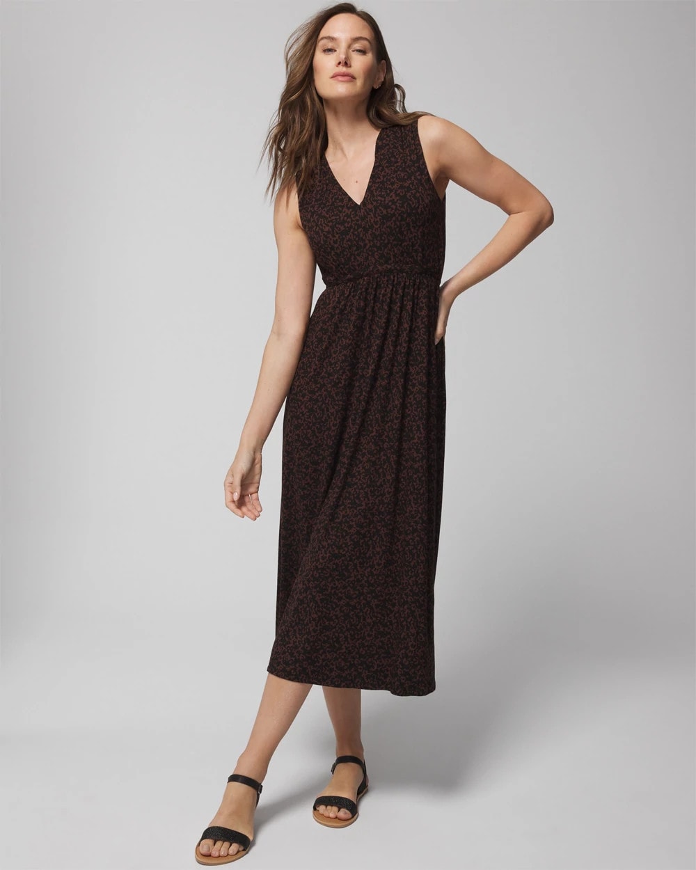 FLEETING FORMS DOLCE VIDA Tie Back Midi Dress