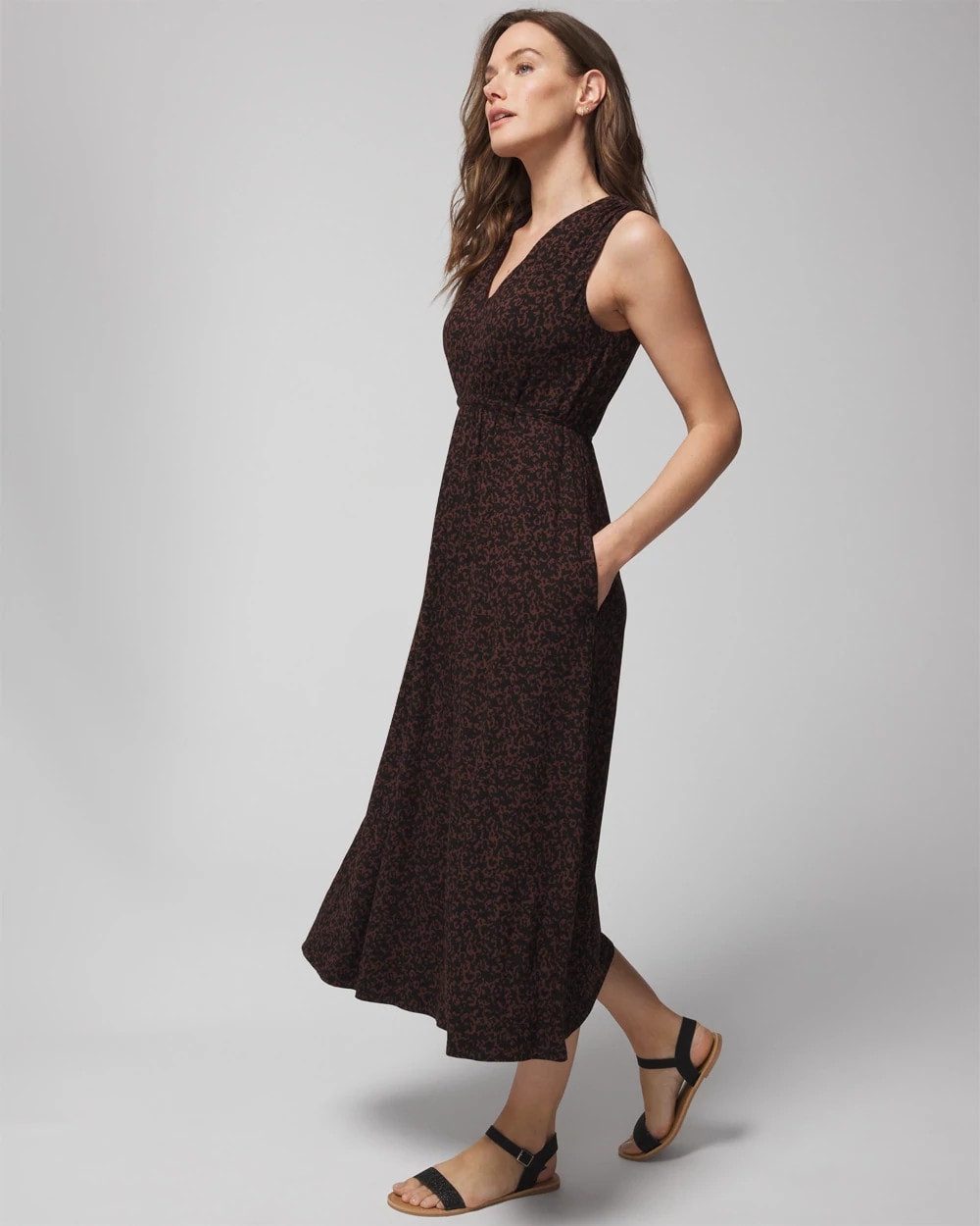 FLEETING FORMS DOLCE VIDA Tie Back Midi Dress