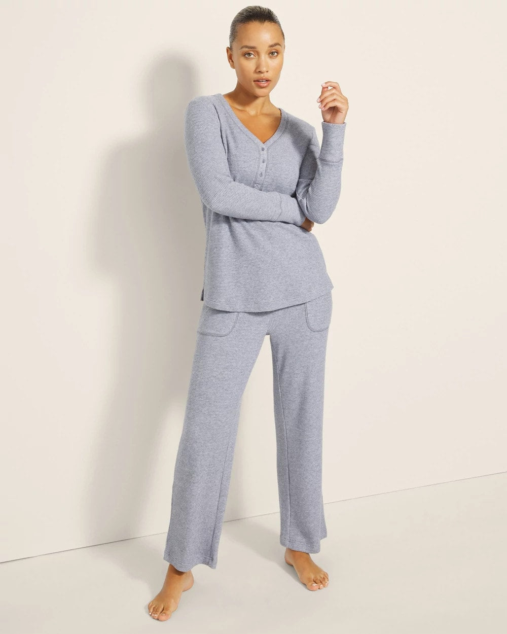 LUNAR TIDE Long-Sleeve Pajama Henley