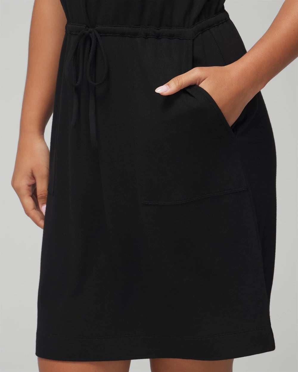 BLACK V-Neck Sneaker Dress