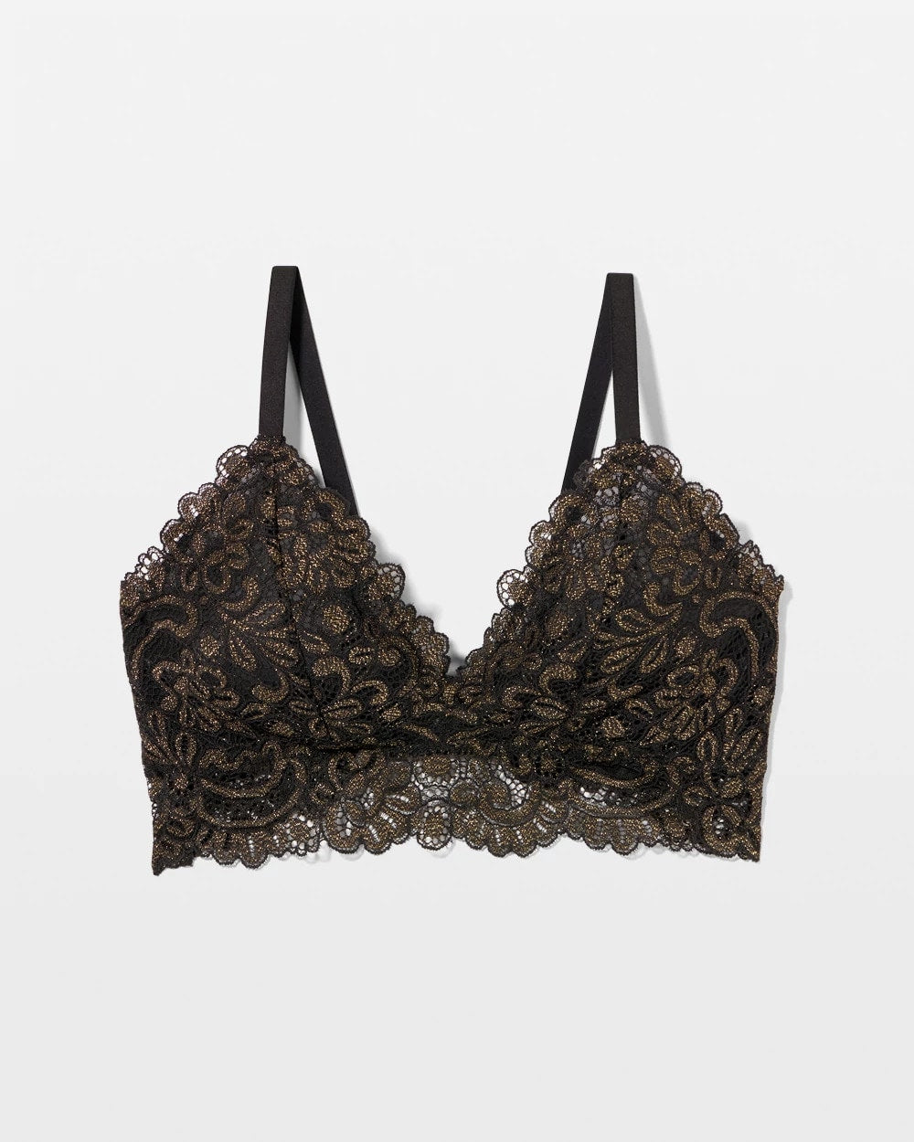 BLACK W/ GOLD FILL Lace Bralette