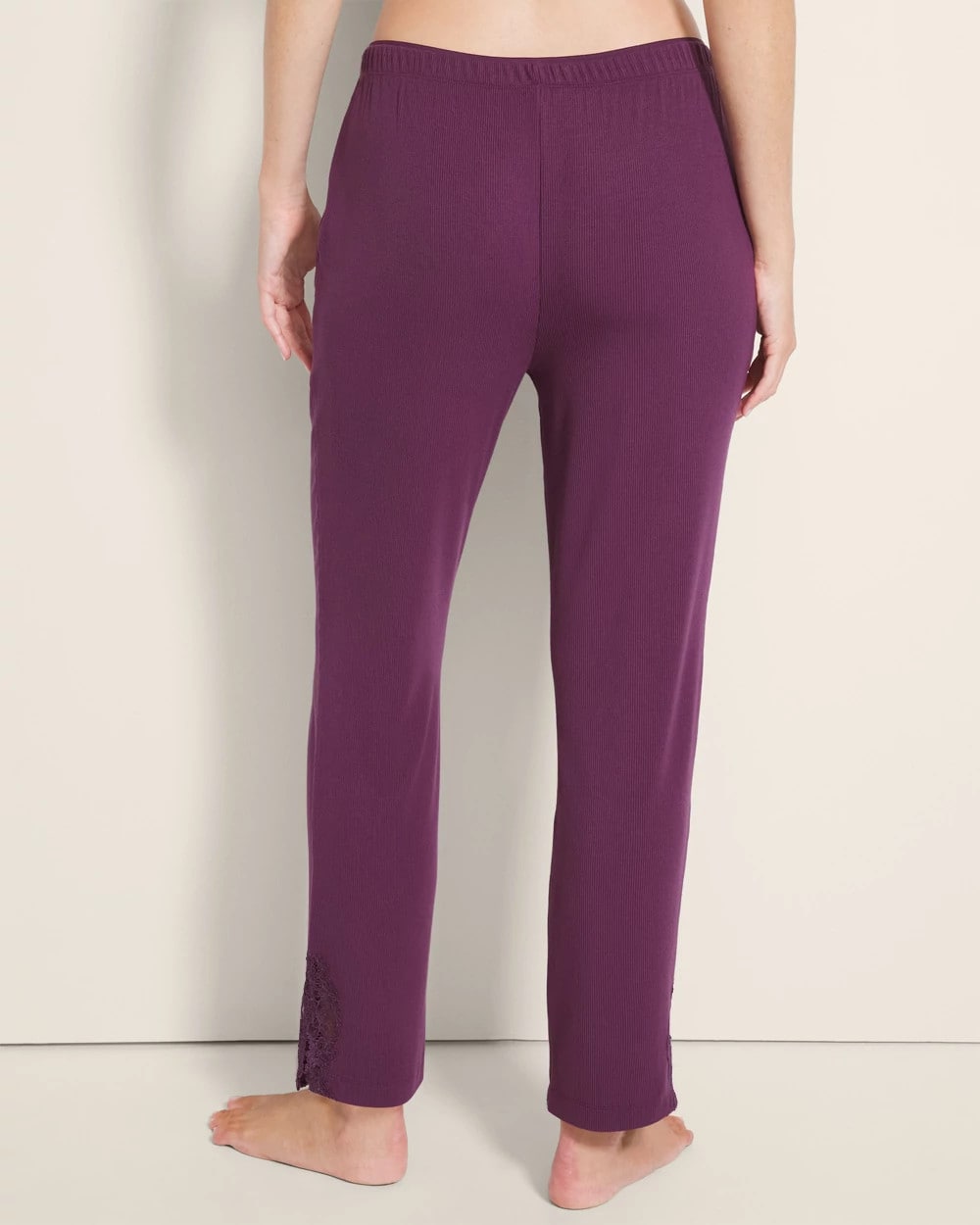 BLACKBERRY WINE Rib Ankle Pajama Pants