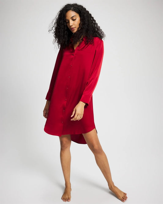 PAINT THE TOWN RED Long-Sleeve Sleep Shirt